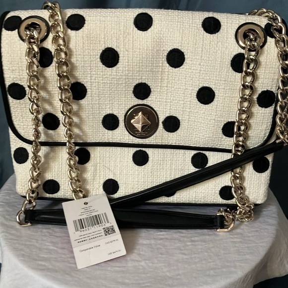Kate Spade: Natalia Cream embroidered dot- medium Flap- Shoulder Purse/ Handbag - Picture 5 of 16